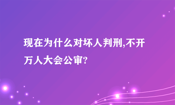 现在为什么对坏人判刑,不开万人大会公审?