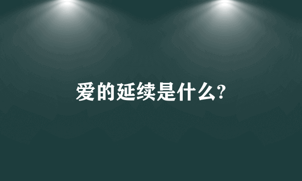 爱的延续是什么?