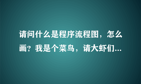 请问什么是程序流程图，怎么画？我是个菜鸟，请大虾们给个基本图示的例子