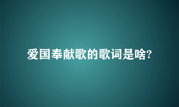 爱国奉献歌的歌词是啥?