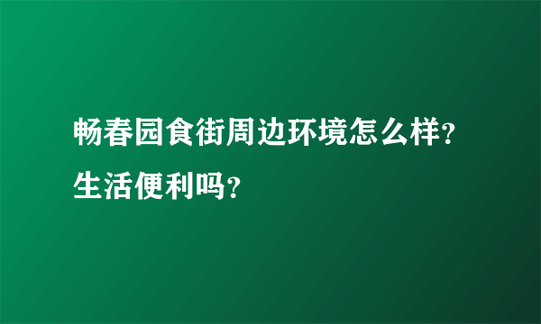 畅春园食街周边环境怎么样？生活便利吗？