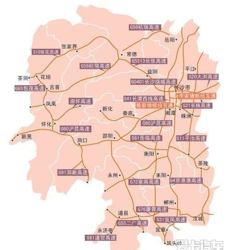 湖南省高速公路地图