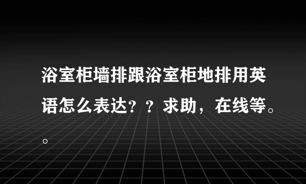 浴室柜墙排跟浴室柜地排用英语怎么表达？？求助，在线等。。