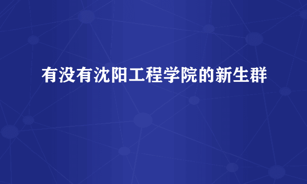 有没有沈阳工程学院的新生群