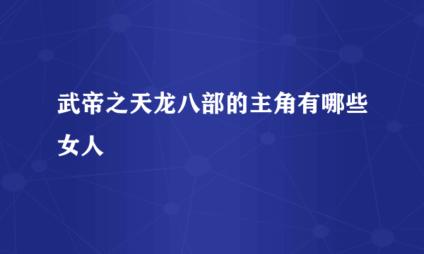 武帝之天龙八部的主角有哪些女人