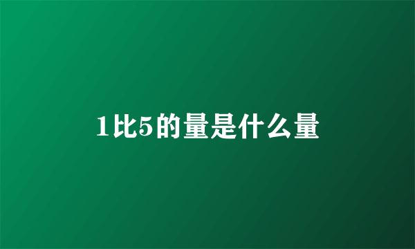 1比5的量是什么量