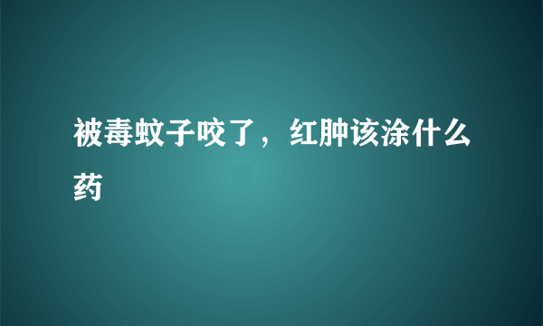 被毒蚊子咬了，红肿该涂什么药