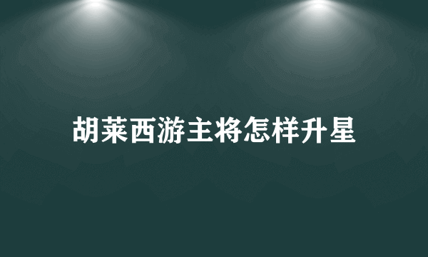 胡莱西游主将怎样升星