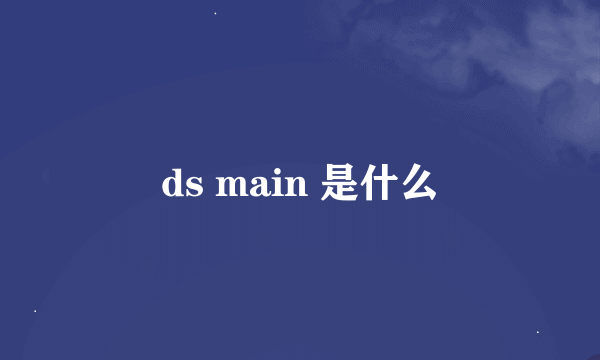 ds main 是什么