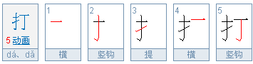 打是什么意思，打的繁体字，打有几笔，打字几画