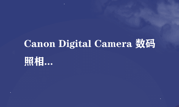 Canon Digital Camera 数码照相机驱动在哪下载