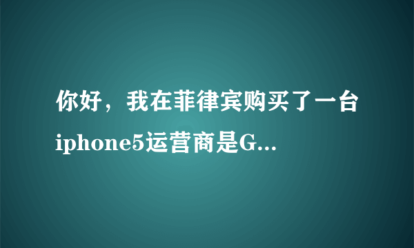 你好，我在菲律宾购买了一台iphone5运营商是GIobe我想问一下，这是什么版本的，能用中国的电信3G卡吗？