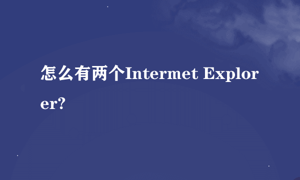 怎么有两个Intermet Explorer?