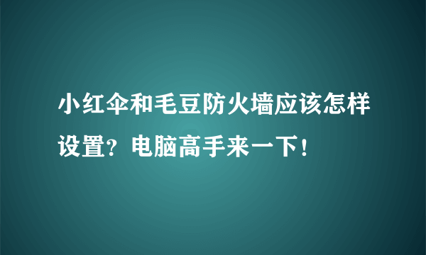 小红伞和毛豆防火墙应该怎样设置？电脑高手来一下！