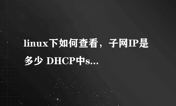 linux下如何查看，子网IP是多少 DHCP中start是多少 end是多少 NAT设置中网关为