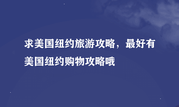 求美国纽约旅游攻略，最好有美国纽约购物攻略哦