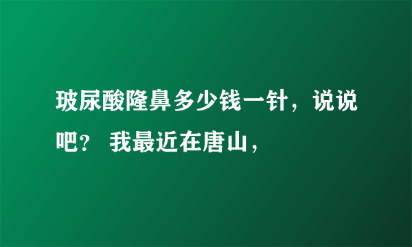 玻尿酸隆鼻多少钱一针，说说吧？ 我最近在唐山，