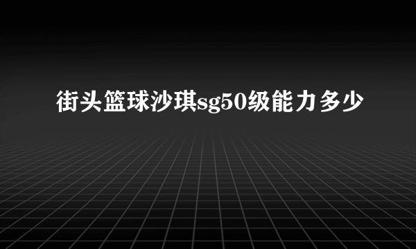 街头篮球沙琪sg50级能力多少