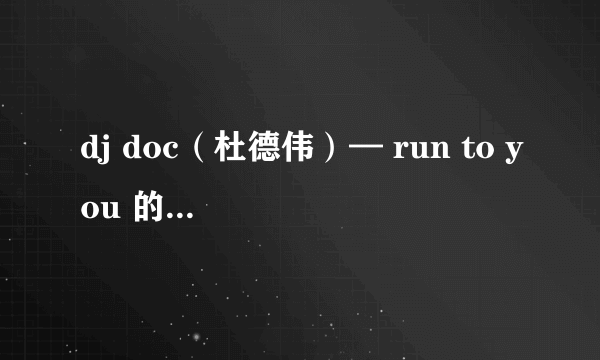 dj doc（杜德伟）— run to you 的歌词和翻译