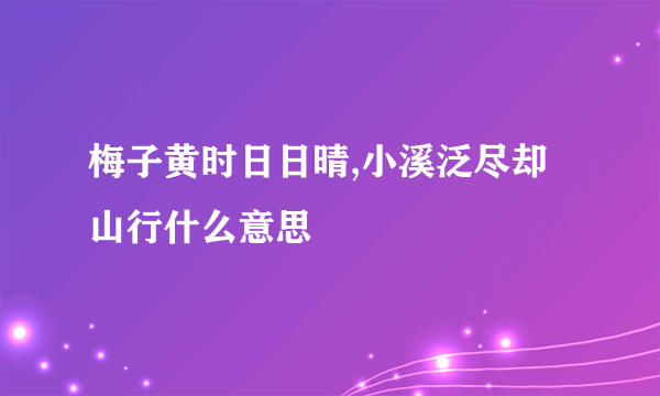 梅子黄时日日晴,小溪泛尽却山行什么意思