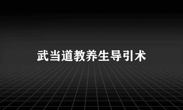 武当道教养生导引术