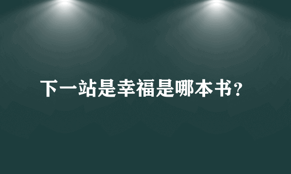 下一站是幸福是哪本书？