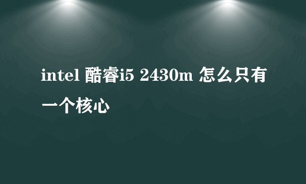 intel 酷睿i5 2430m 怎么只有一个核心