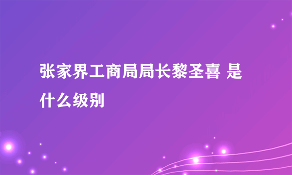 张家界工商局局长黎圣喜 是什么级别