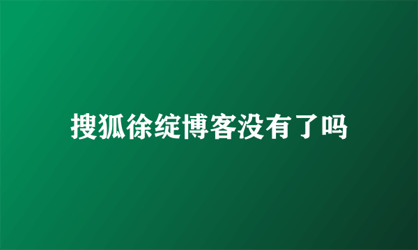 搜狐徐绽博客没有了吗