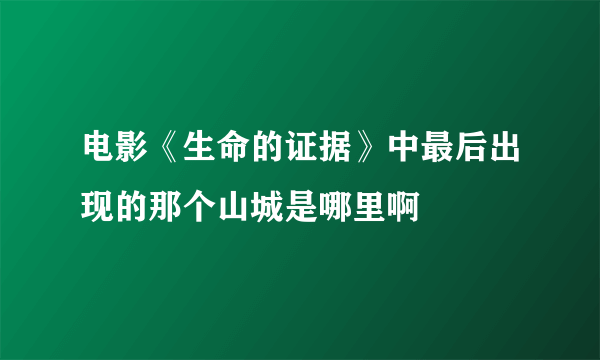 电影《生命的证据》中最后出现的那个山城是哪里啊