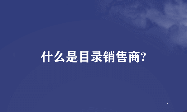 什么是目录销售商?