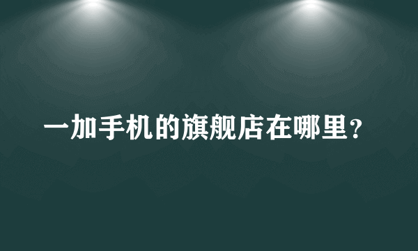 一加手机的旗舰店在哪里？