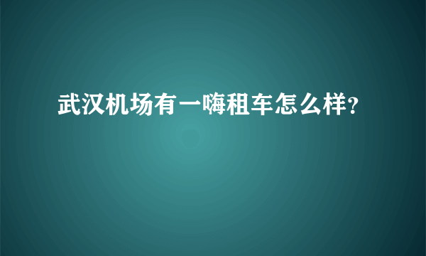 武汉机场有一嗨租车怎么样？