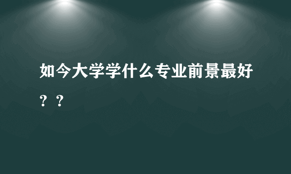 如今大学学什么专业前景最好？？