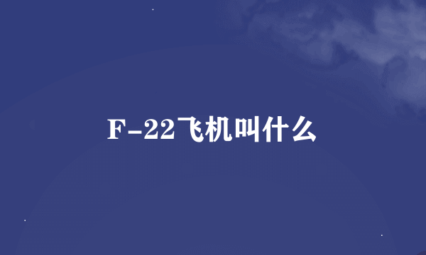 F-22飞机叫什么