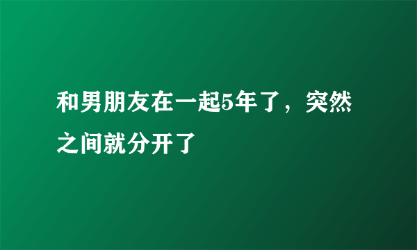 和男朋友在一起5年了，突然之间就分开了