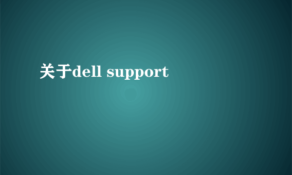 关于dell support