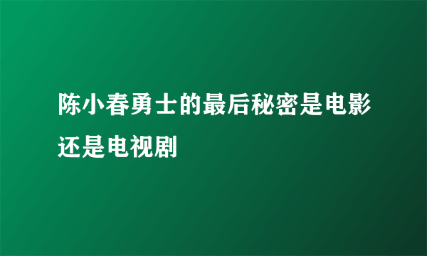 陈小春勇士的最后秘密是电影还是电视剧