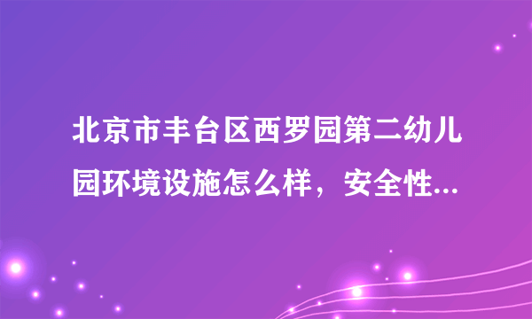 北京市丰台区西罗园第二幼儿园环境设施怎么样，安全性措施好吗