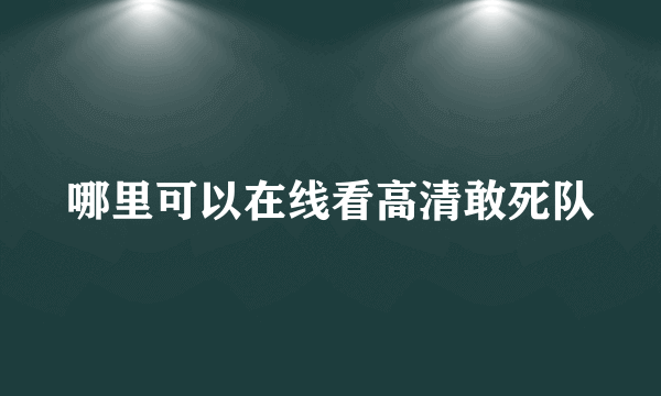 哪里可以在线看高清敢死队