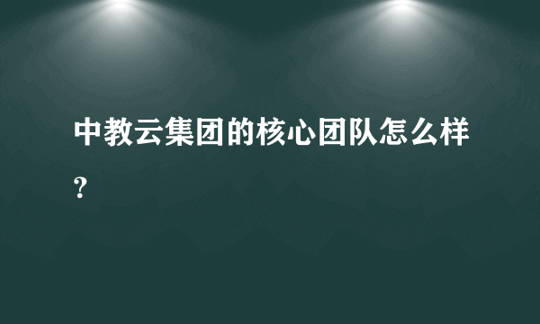 中教云集团的核心团队怎么样？