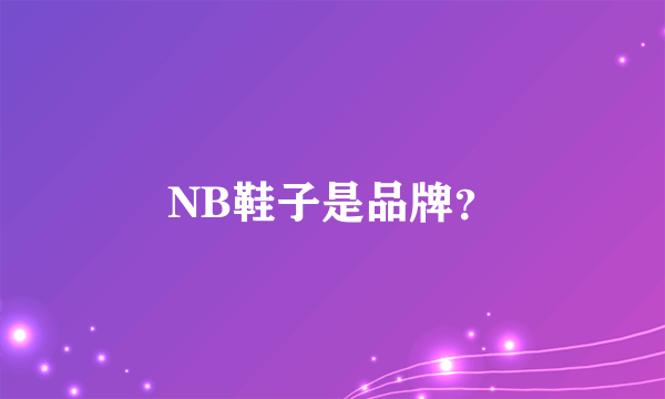 NB鞋子是品牌？