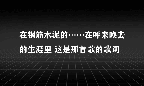 在钢筋水泥的……在呼来唤去的生涯里 这是那首歌的歌词