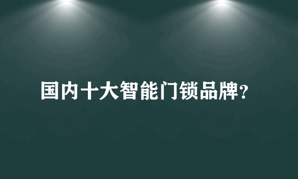 国内十大智能门锁品牌？