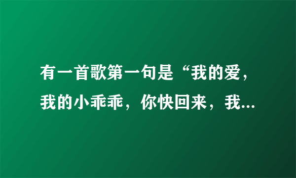 有一首歌第一句是“我的爱，我的小乖乖，你快回来，我吃不下没你陪的饭菜。这是什么歌