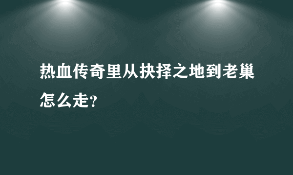 热血传奇里从抉择之地到老巢怎么走？