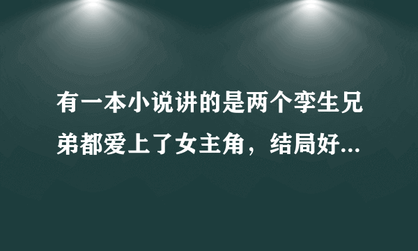 有一本小说讲的是两个孪生兄弟都爱上了女主角，结局好像是女主角生下了男主角的孩子，然后又相遇了，过程