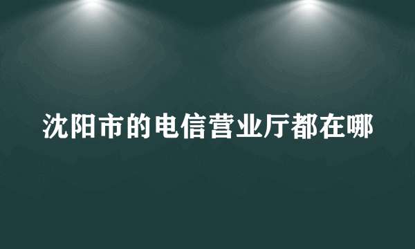 沈阳市的电信营业厅都在哪