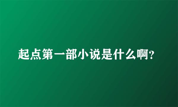 起点第一部小说是什么啊？