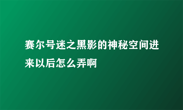 赛尔号迷之黑影的神秘空间进来以后怎么弄啊